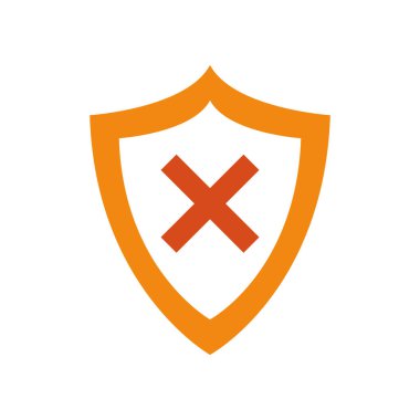 Isolated x inside shield flat style icon vector design