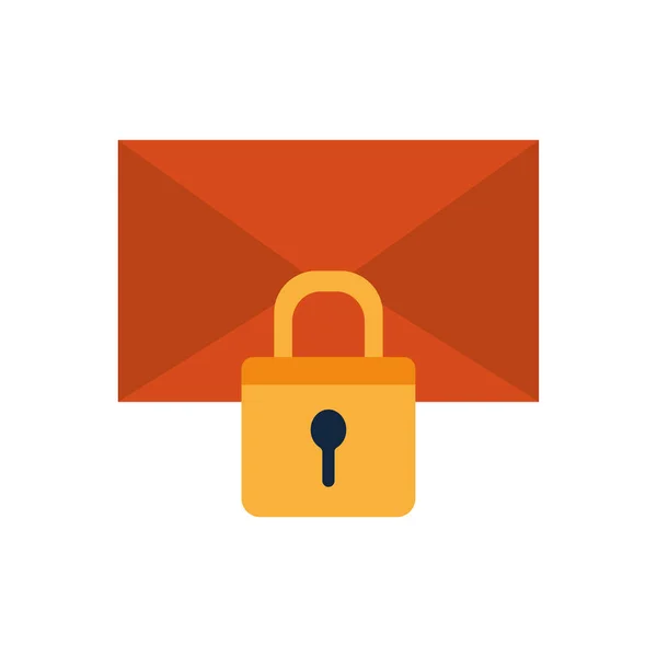 Isolated padlock and envelope flat style icon vector design — Stockvektor
