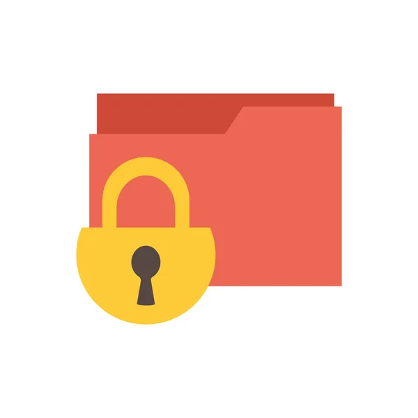 Isolated padlock and file flat style icon vector design — Stockvektor