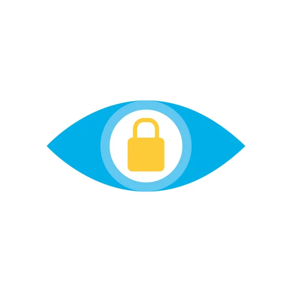 Isolated padlock inside eye flat style icon vector design — Stockový vektor