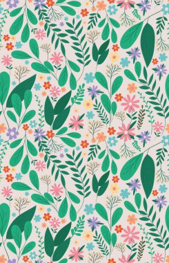 leaves and flowers background vector design
