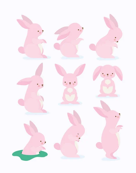 Happy easter rabbits vector design — Wektor stockowy