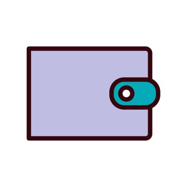 İzole edilmiş cüzdan hattı ve biçim ikonu vektör tasarımını doldur