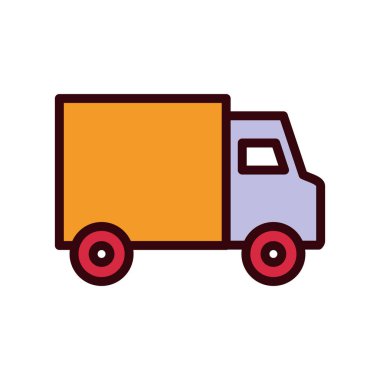 Isolated delivery truck line and fill style icon vector design