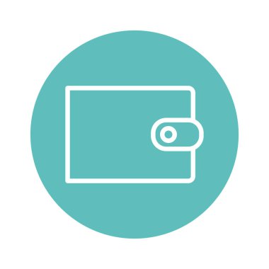 İzole cüzdan hattı ve blok biçim vektör tasarımı