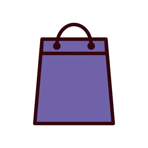Linha de saco de compras isolado e design de vetor ícone de estilo de preenchimento — Vetor de Stock