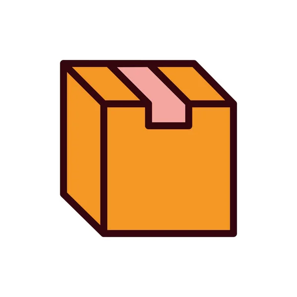 Изолированная линия коробки доставки и дизайн иконки стиля заливки — стоковый вектор