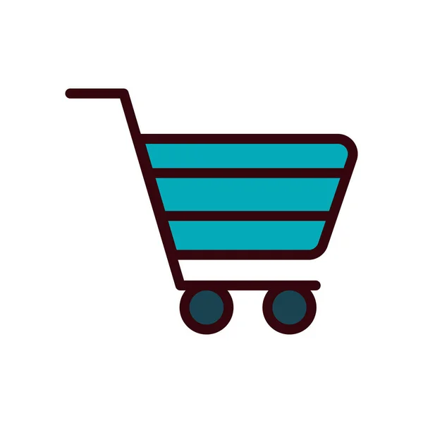 Isolated shopping cart line and fill style icon vector design — Διανυσματικό Αρχείο