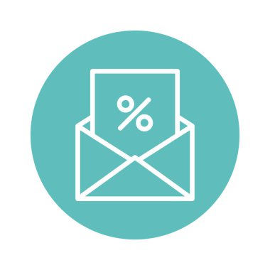 İzole alışveriş zarfı hattı ve blok biçim vektör tasarımı