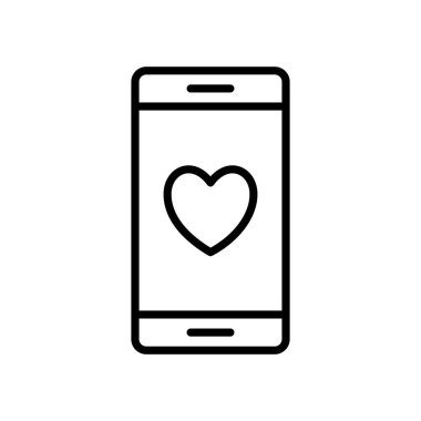 akıllı telefon hattı biçim vektör tasarımı içindeki kalp