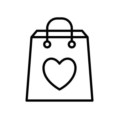 Isolated shopping bag with heart line style icon vector design