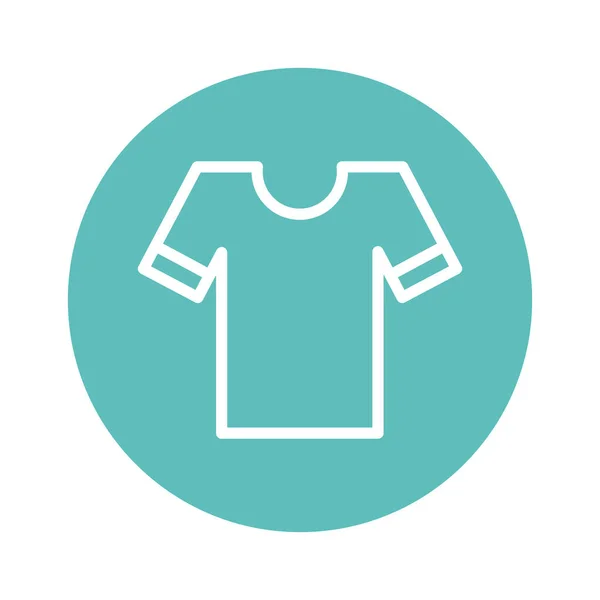 Camiseta aislada línea y bloque icono estilo diseño vectorial — Vector de stock