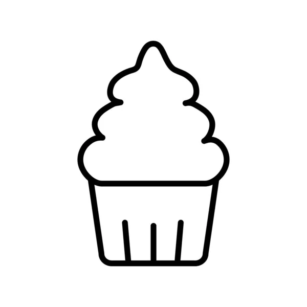 Isolated cupcake dessert line style icon vector design — 스톡 벡터