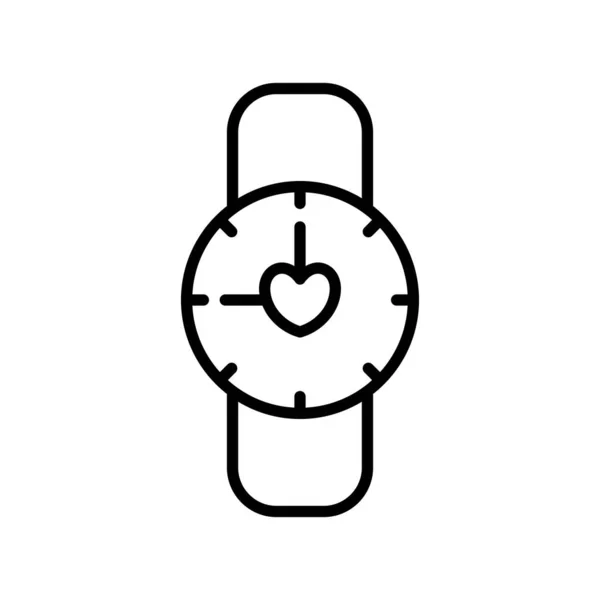 带有心线样式图标矢量设计的手表 — 图库矢量图片