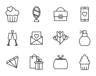 Mutlu anneler günü çizgisi biçim vektör dizaynı