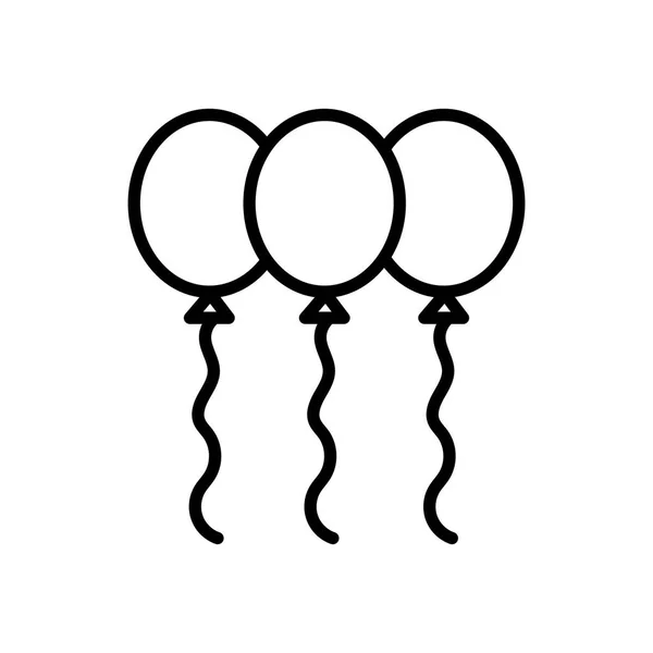 Fiesta y celebración globos línea estilo icono vector diseño — Archivo Imágenes Vectoriales