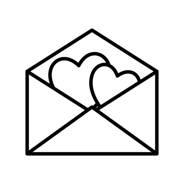 Love Card mit Herzlinie Stil-Ikone Vektor-Design — Stockvektor