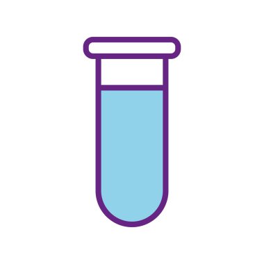 İzole kimya tüp hattı ve biçim ikonu vektör tasarımını doldur