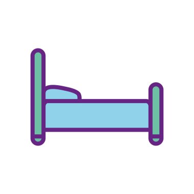 İzole edilmiş ev yatak hattı ve biçim ikonu vektör tasarımını doldur