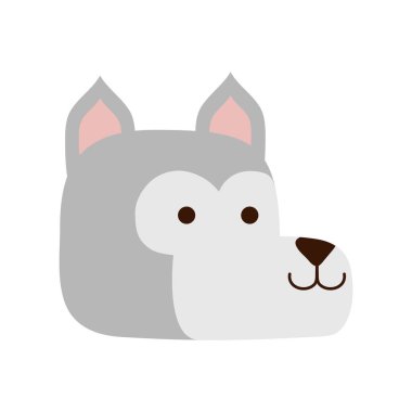 Şirin kurt çizgi film düz biçim ikon vektör tasarımı