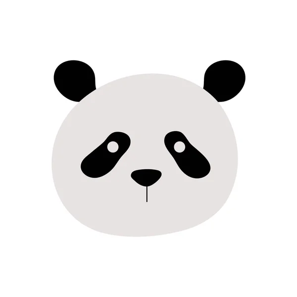 Lindo panda dibujos animados de estilo plano icono de diseño de vectores — Vector de stock