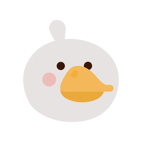 Mignon dessin animé canard design vectoriel icône de style plat — Image vectorielle