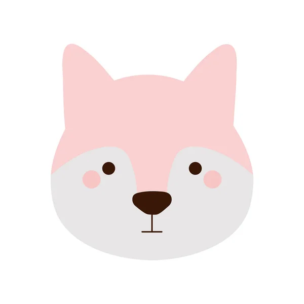 Lindo lobo de dibujos animados de estilo plano icono de diseño de vectores — Vector de stock