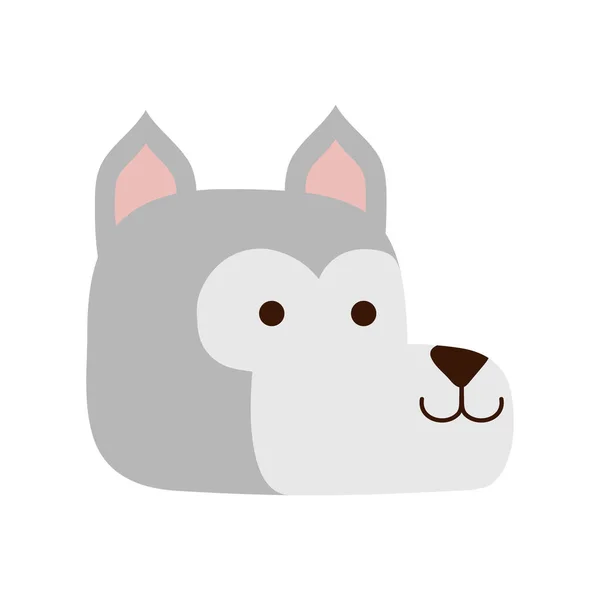 Mignon loup dessin animé style plat icône vectoriel design — Image vectorielle