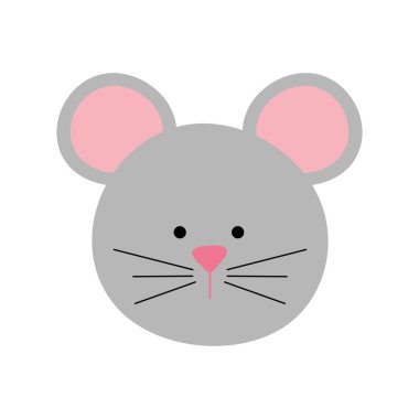 Şirin fare çizgi film düz biçim vektör tasarımı
