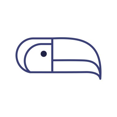 Şirin Toucan çizgi çizgi çizgi çizgi çizimi biçim vektör tasarımı