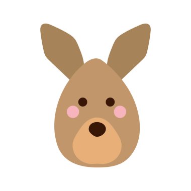 Şirin kanguru çizgi film düz biçim ikon vektör tasarımı