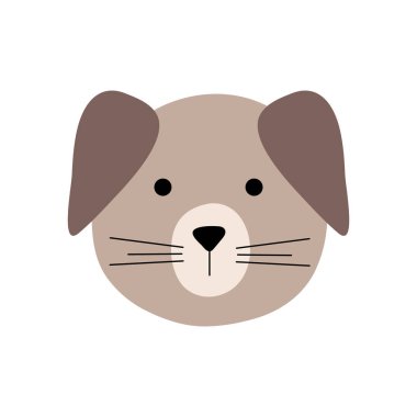 Şirin köpek çizgi film düz biçim ikon vektör tasarımı