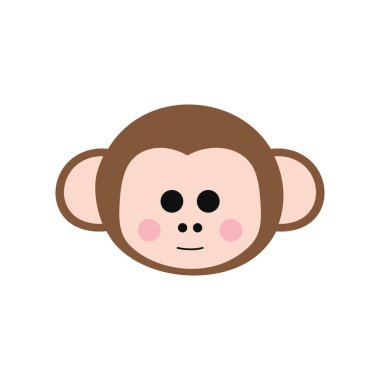 Şirin maymun çizgi film düz biçim ikon vektör tasarımı