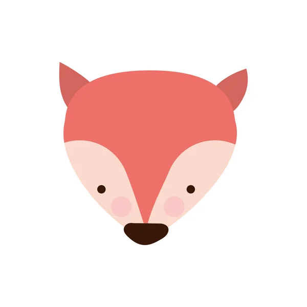 Desenho bonito do vetor do ícone do estilo liso da raposa — Vetor de Stock