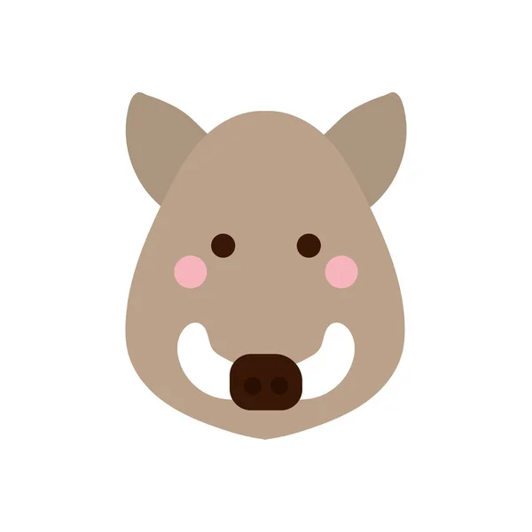 Cute boar cartoon flat style icon vector design — Stock Vector