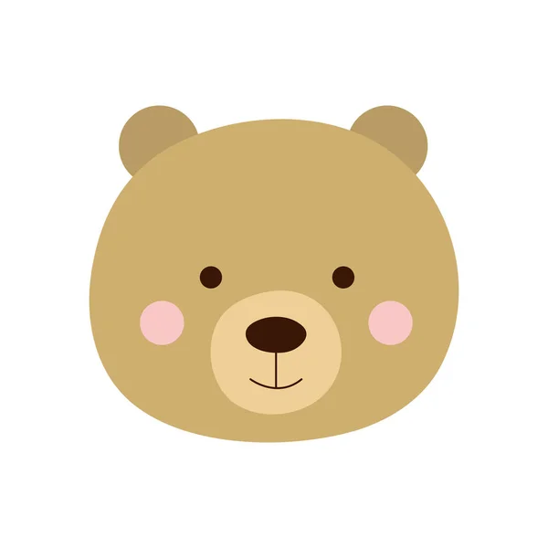 Милий ведмідь мультфільм плоский стиль значок векторний дизайн — стоковий вектор