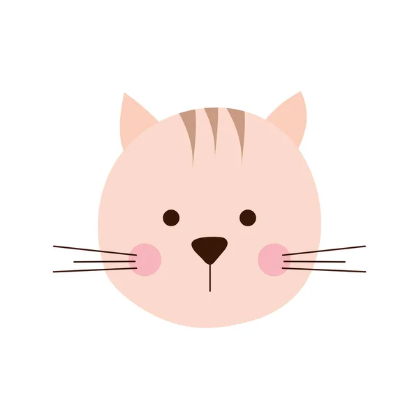 Roztomilý kočka kreslený plochý styl ikony vektor design — Stockový vektor