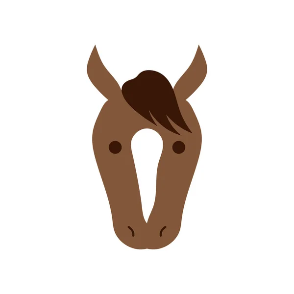 Cute horse cartoon flat style icon vector design Stock Vector by