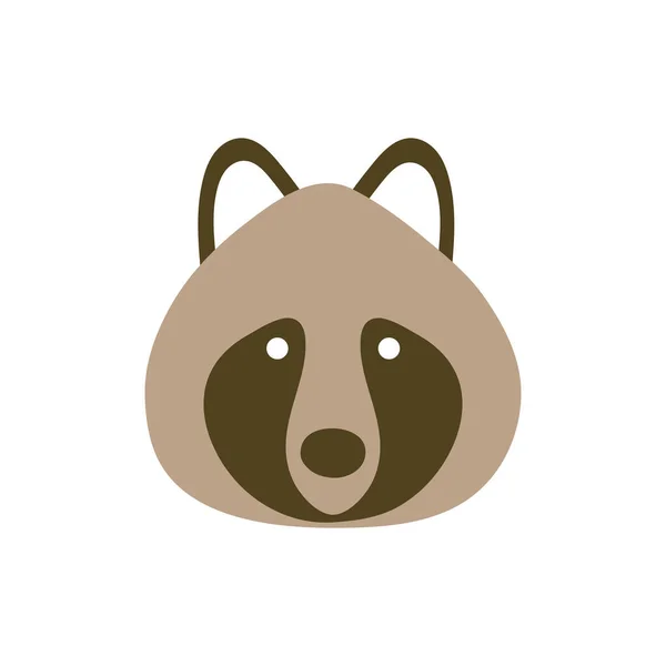 Cute raccoon cartoon flat style icon vector design — Stock Vector