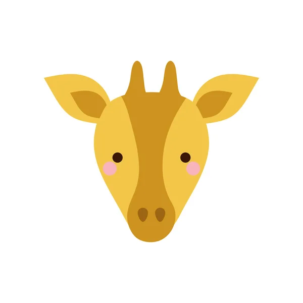 Mignon dessin animé girafe design vectoriel icône de style plat — Image vectorielle