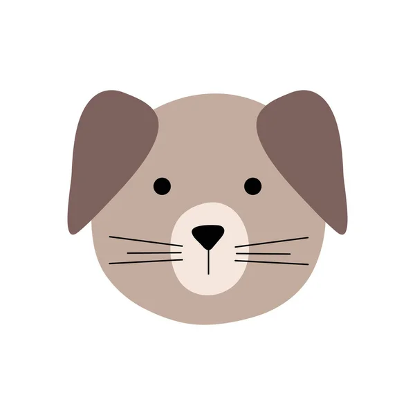Roztomilý pes kreslený plochý styl ikona vektor design — Stockový vektor
