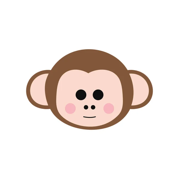 Leuke aap cartoon platte stijl pictogram vector ontwerp — Stockvector