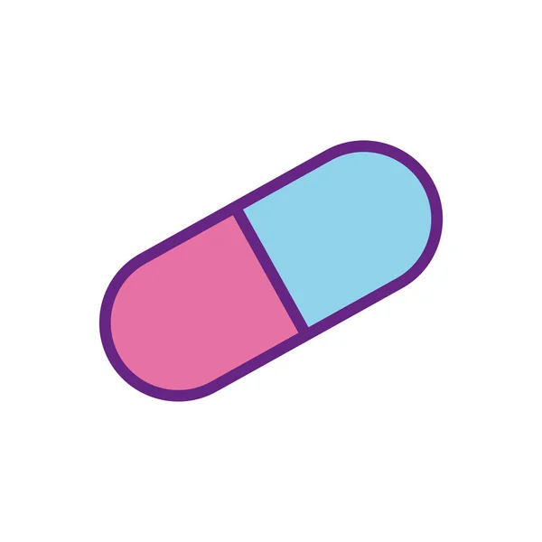 Isolated pill line and fill style icon vector design — Stock Vector