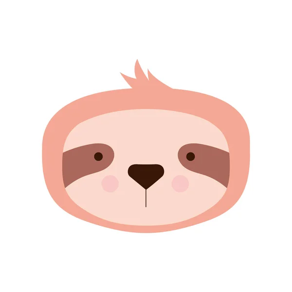 Cute sloth cartoon flat style icon vector design — Stock Vector
