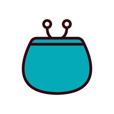 İzole edilmiş cüzdan hattı ve biçim ikonu vektör tasarımını doldur