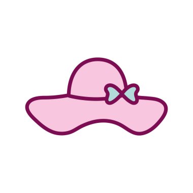 Papyon çizgisi ve biçim ikon vektör tasarımı ile izole edilmiş şapka