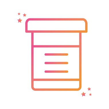 Ayrı ilaç şişesi gradyan biçim ikonu vektör tasarımı