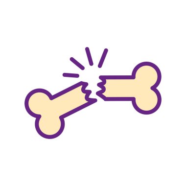 Isolated broken bone line and fill style icon vector design