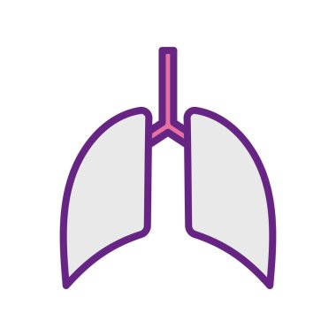İzole akciğer çizgisi ve biçim ikonu vektör tasarımını doldur
