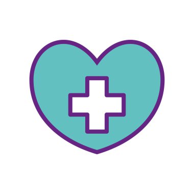 Isolated cross inside heart line and fill style icon vector design
